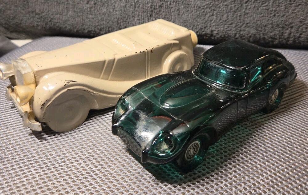 Avon Jaguar & Rolls Royce Car Cologne Decanters 1970's